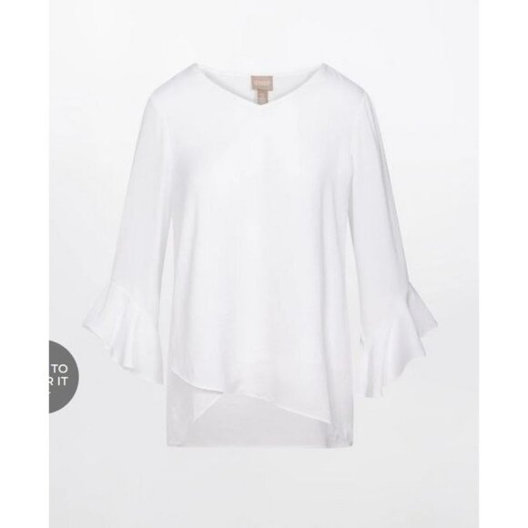 Chico's Graceful Ruffle Sleeve Lavar Tunic Size Small NEW - Picture 1 of 8